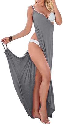 Soficy Women's Spaghetti Strap Backless Beach Dress Bikini Cover Up(,XL)