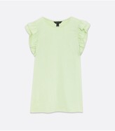 Thumbnail for your product : New Look Frill Sleeve T-Shirt - Green