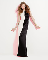 Thumbnail for your product : Halston Two-Tone Sleeveless Asymmetric Gown