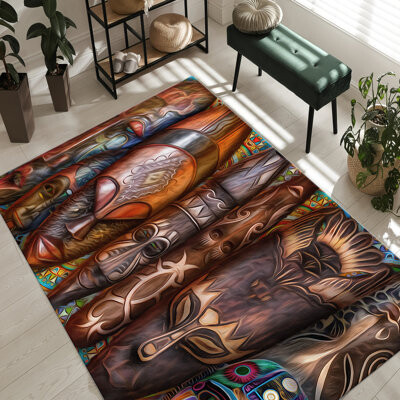 kayra export Vibrant Multi-Colored Floral Printed Non-Woven Soft Rug for a Pleasurable Indoor Décor Experience