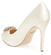Thumbnail for your product : Badgley Mischka 'Jeannie' Crystal Trim Open Toe Pump (Women)