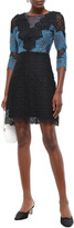 Thumbnail for your product : Sandro Belladone Paneled Scalloped Lace Mini Dress