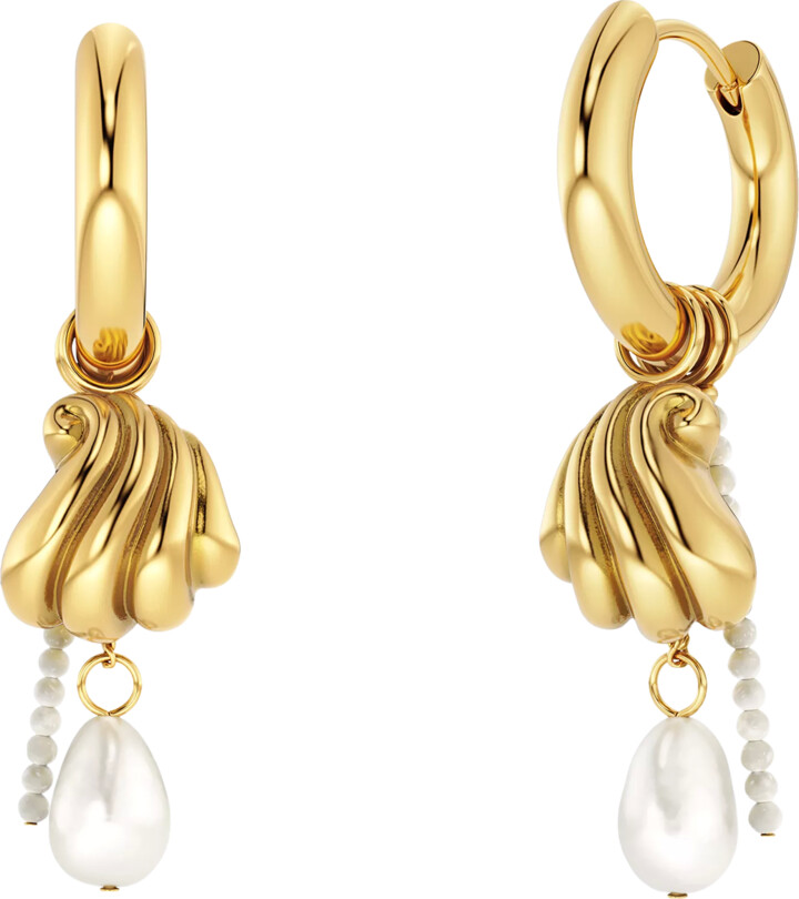 EDBLAD Beach Pearl Corrazza Shell Hoop Earrings ShopStyle