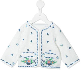Stella McCartney Kids Gauze embroidered cotton jacket