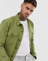 Thumbnail for your product : ASOS Design DESIGN denim jacket in light khaki-Green
