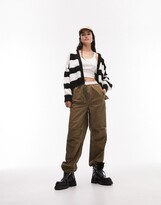 Thumbnail for your product : Topshop knitted stripe cardi in mono