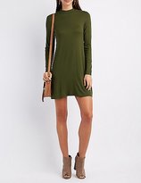 Thumbnail for your product : Charlotte Russe Mock Neck Cut-Out Back Shift Dress