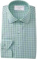 Thumbnail for your product : Lorenzo Uomo Textured Plaid Trim Fit Dress Shirt
