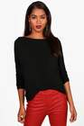 boohoo-boohoo chrissie oversized batwing knitted top