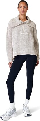 Sweaty Betty Restful Boucle 1/2 Zip Sweats (Lily White