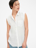 Thumbnail for your product : Gap Sleeveless Button-Front Shirt in Linen