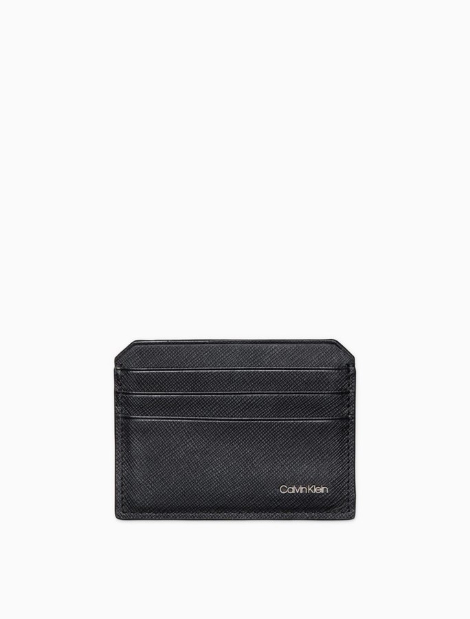 Calvin Klein Matte Saffiano Leather Card Case - ShopStyle Wallets