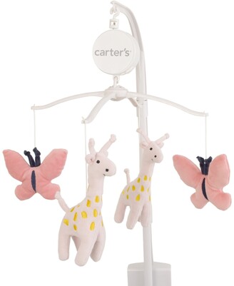 Carter's Pretty Giraffes Coral Butterflies Musical Mobile Bedding