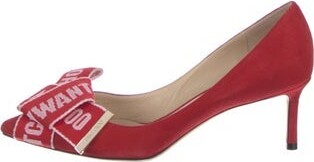 Jimmy Choo Suede Graphic Print Pumps