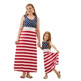 Thumbnail for your product : Yaffi Mommy and Me Matching Dress Independence Day American Stars Flag Striped Long Tank Maxi Dress Girl: 6-7 Years