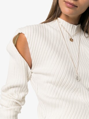 Low Classic Ribbed Cut-Out Knit Top