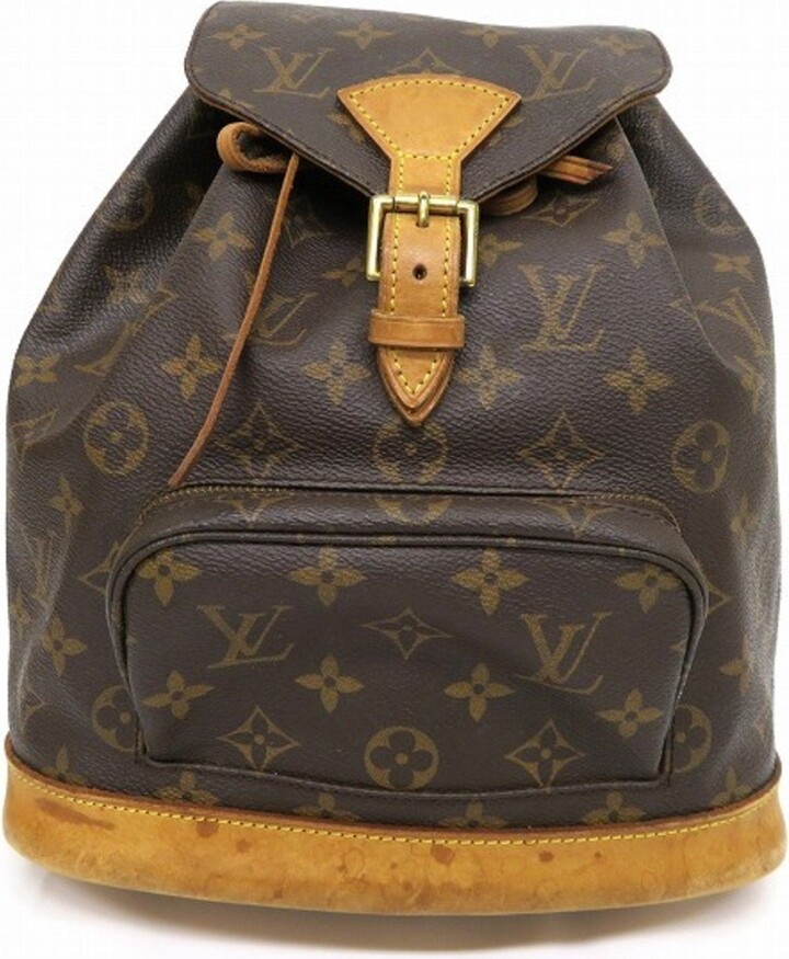 Louis Vuitton Porte Documents Voyage Brown Gold Plated Backpack Bag (Pre-Owned)