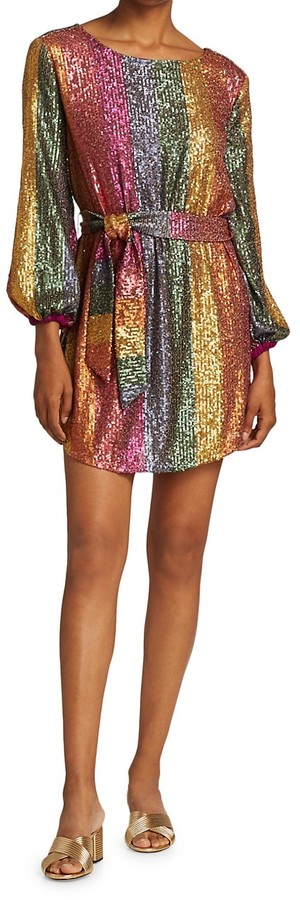 Farm Rio Rainbow Sequin Mini Dress ...