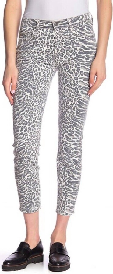 Current/Elliott Animal Print Crop Skinny Jeans In Multicolor