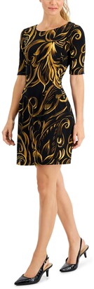 Connected Petite Printed Fit & Flare Dress