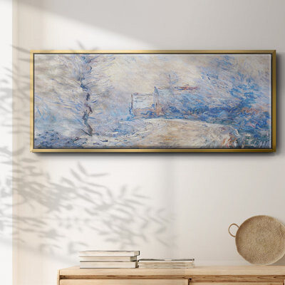 Ivy Bronx The Entrance to Giverny Under the Snow 1885 - Floater Frame Print on Canvas