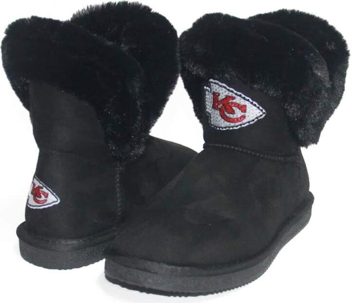 Women's Cuce Black Kansas City Chiefs Faux Fur Boots ShopStyle