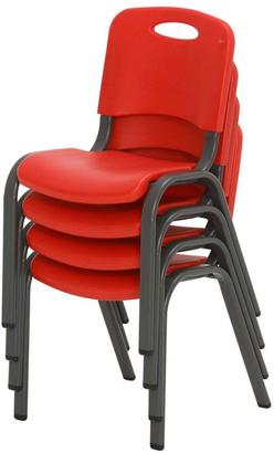 Lifetime Fire Red Stacking Kids Chair (Set of 4)