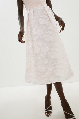Bardot Neck Embroidered Midi Dress
