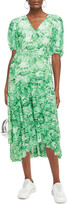 Thumbnail for your product : Ganni Floral-print Mesh Midi Wrap Dress