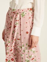 Thumbnail for your product : Valentino Daisy-print Silk Crepe De Chine Trousers - Pink Print