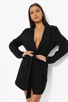 Thumbnail for your product : boohoo Woven Oversized Belted Blazer Dress