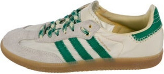 Wales Bonner x adidas Originals Samba 'Cream Green' Low Top Sneakers From the 2022 Collection Green Nylon Striped Leather & Suede Trim Round-Toes Lace-Up Closure at Uppers Size not listed, estimated from measurements.