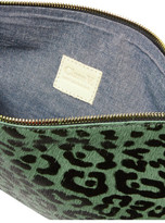 Thumbnail for your product : Clare Vivier Leopard-print Calf Hair Clutch - Green