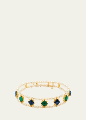 Ben-Amun Stone and Pearly Choker Necklace