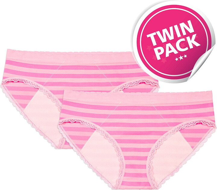 Stainfree Reusable Period Hipster Panties, 2-Pack