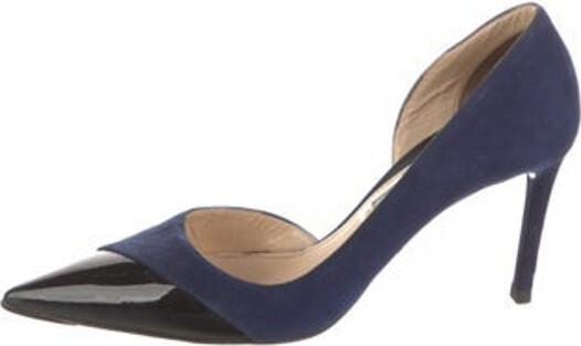 Prada Suede Black & Blue Patent Leather Trim Includes Dust Bag Designer