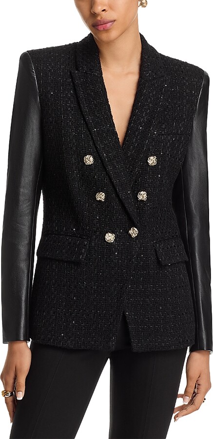 Generation Love Emilio Faux Leather Tweed Blazer
