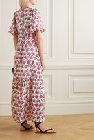 Thumbnail for your product : SEREN Cece Ruffled Floral-print Silk-twill Maxi Dress - Pink