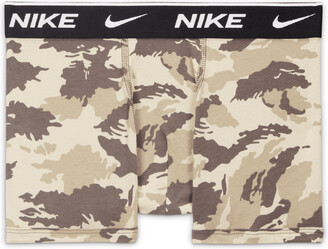 Nike Everyday Cotton Printed Boxer Briefs (3-Pack) Big Kids' Underwear in Green