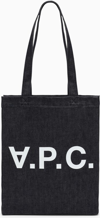 B06826T 新品 A.P.C. TOTE LAURE BLACK LOGO Laure Tote Bag | Denim | A.P.C.