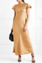 Thumbnail for your product : Zimmermann Twill Midi Dress - Gold
