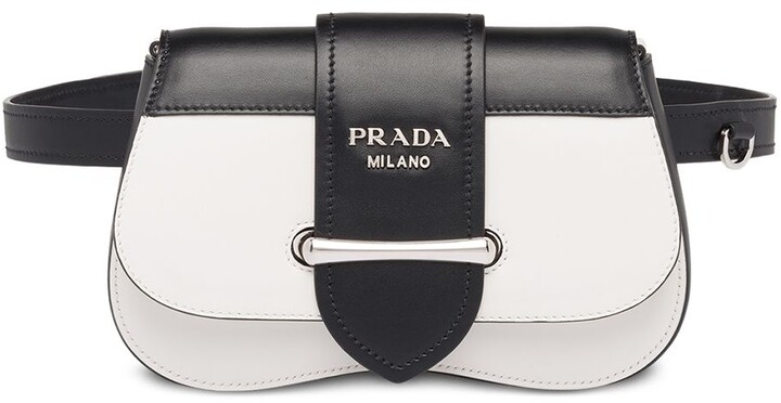 prada logo plaque belt bag