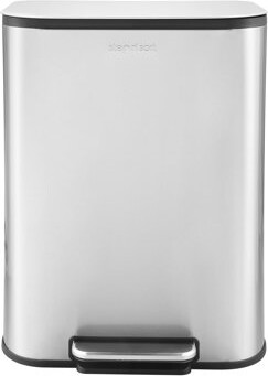 The Step N' Sort Large Capacity, 50L Stainless Steel Trash Can With Removable Inner Bucket