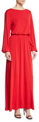 Elizabeth and James Evy Full-Sleeve Blouson Top A-Line Maxi Dress