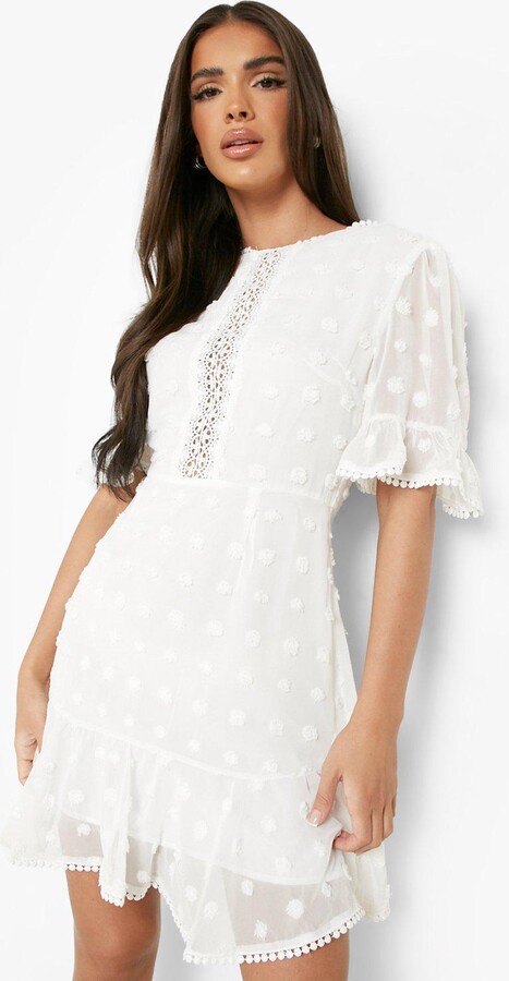 Ruffle Hem Women's White Dresses | ShopStyle