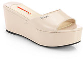 Thumbnail for your product : Prada Patent Leather Platform Slides