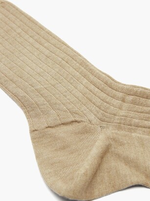 Dore Dore Ribbed Cashmere-blend Socks - Beige