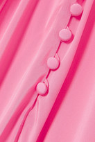 Thumbnail for your product : Les Rêveries Gathered Silk Crepe De Chine Maxi Dress - Pink