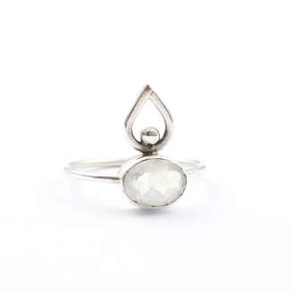 Amelia May Larue. Sterling Silver Facted Oval Moonstone Ring