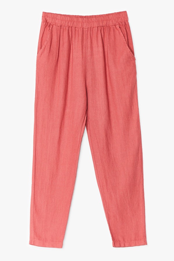 plus size high waisted linen pants